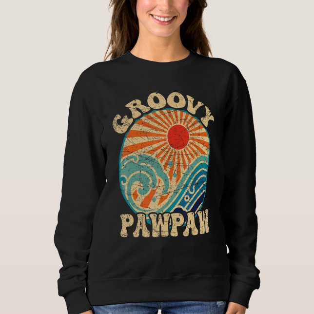 Mens Groovy Pawpaw 70s Aesthetic Nostalgia 1970's  Sweatshirt (Front)