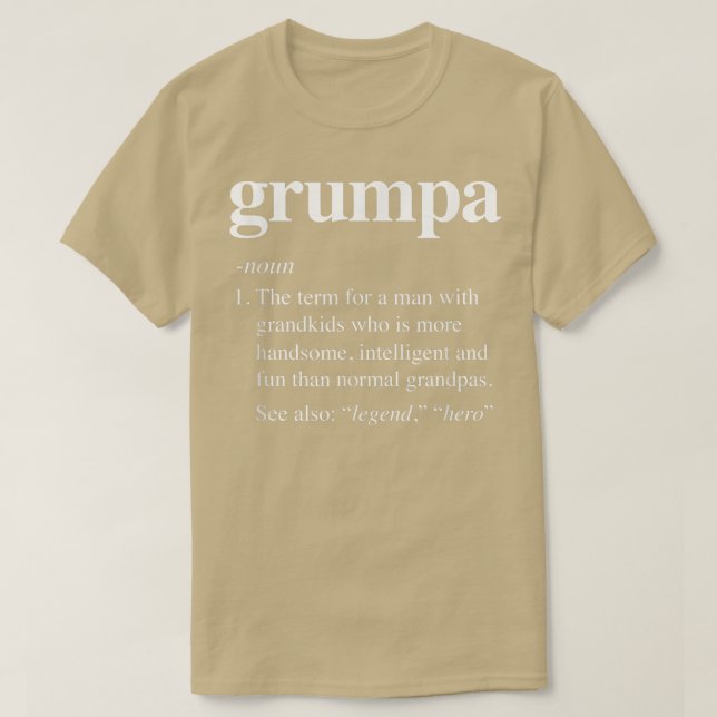 Mens Grumpa Definition Funny Noun Grandpa Defined  T-Shirt (Design Front)