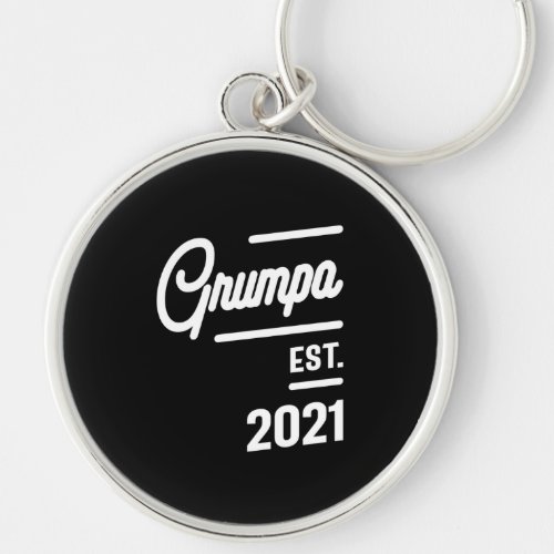 Mens Grumpa Est 2021 Keychain