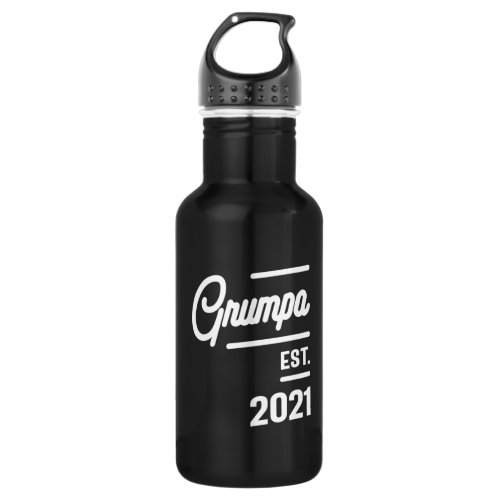 Mens Grumpa Est 2021 Stainless Steel Water Bottle