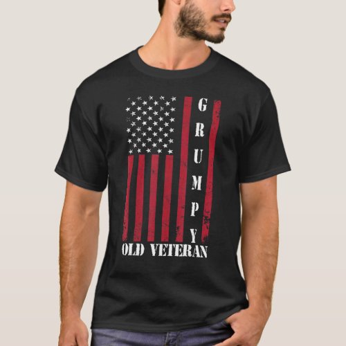 Mens Grumpy Old Veteran Proud Us Retired Veteran G T_Shirt