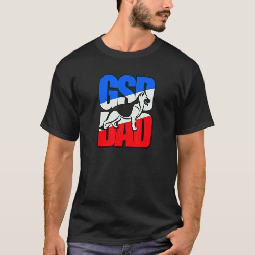 Mens Gsd Dad German Shepherd Usa Patriotic Edition T-Shirt