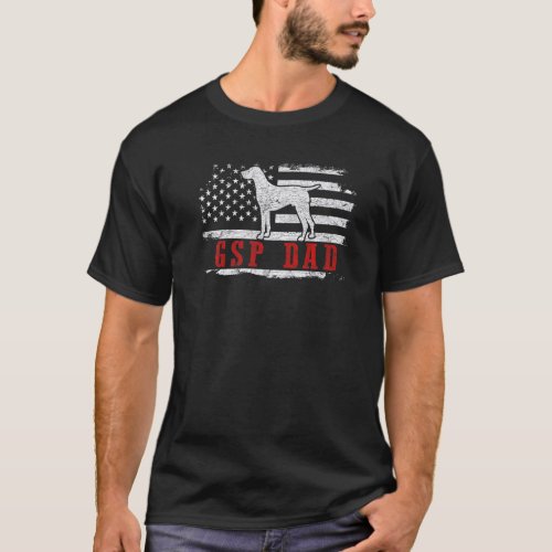 Mens Gsp Dad American Flag German Shorthaired Poin T_Shirt