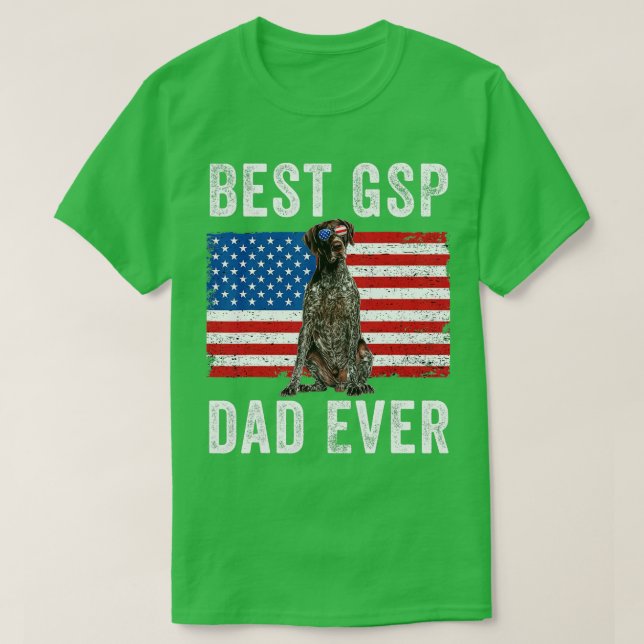 Mens GSP Dad American Flag German Shorthaired Poin T-Shirt (Design Front)