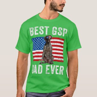 Mens GSP Dad American Flag German Shorthaired Poin T-Shirt