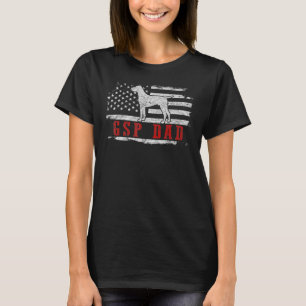 Mens GSP Dad American Flag German Shorthaired Poin T-Shirt