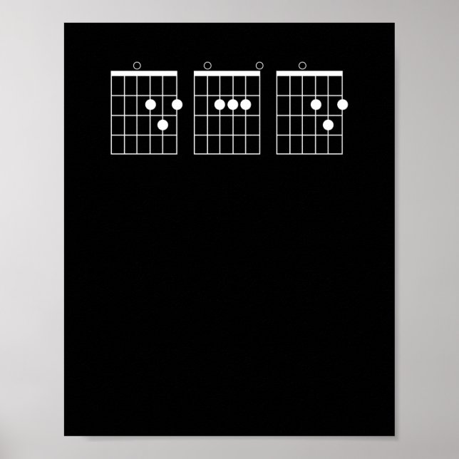 Mens Guitar Chord Shirt - Dad Poster (Front)