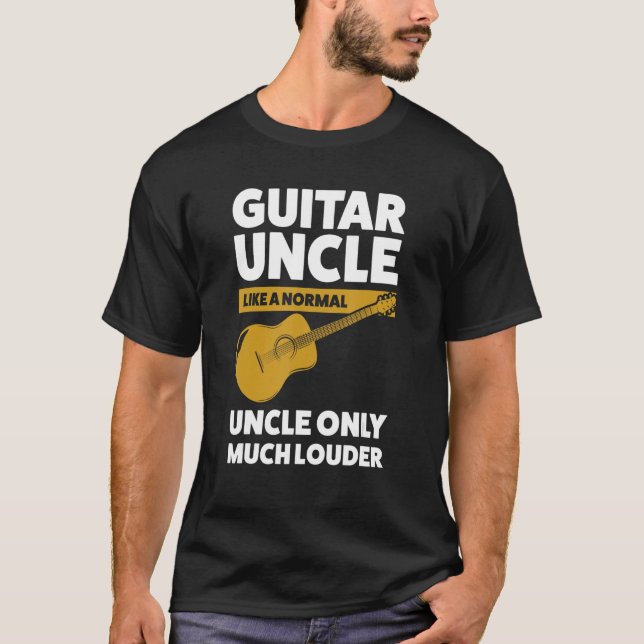 Mens guitar uncle like a normal guitar string inst T-Shirt (Front)