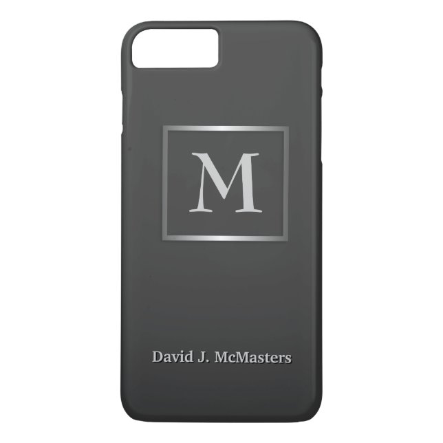 Men's Gunmetal Gray Monogram Executive Case (Back)