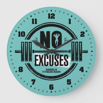 Men's Gym Fitness Room Personalized Wall Clock by NiceTiming at Zazzle
