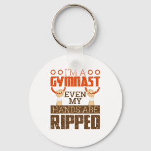 Mens Gymnastics Boy Gymnast Hands Ripped Rings Keychain