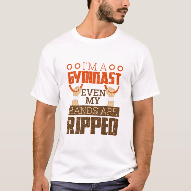 Mens Gymnastics Boy Gymnast Hands Ripped Rings T-Shirt (Front)