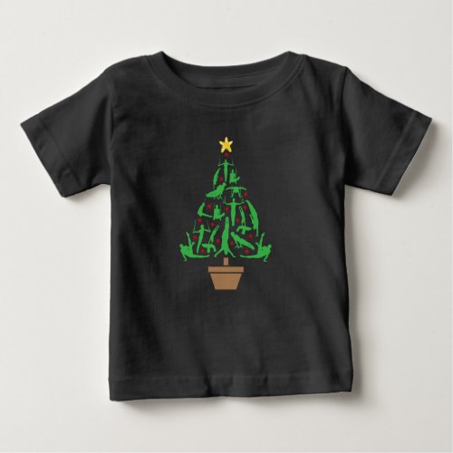 Mens Gymnastics Boys Gymnast Christmas Tree Baby T_Shirt