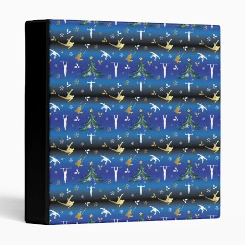 Mens Gymnastics Christmas Tree 3 Ring Binder