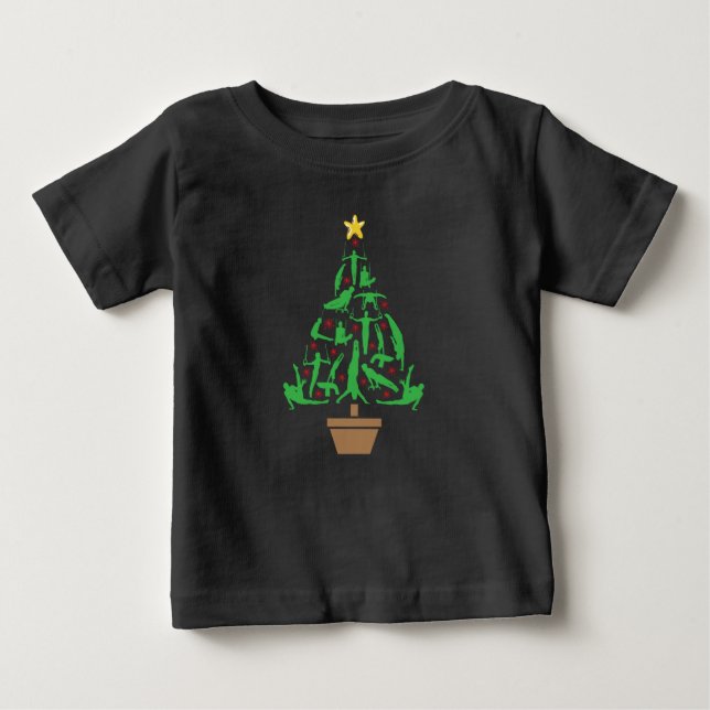 Men's Gymnastics Christmas Tree Baby T-Shirt (Front)