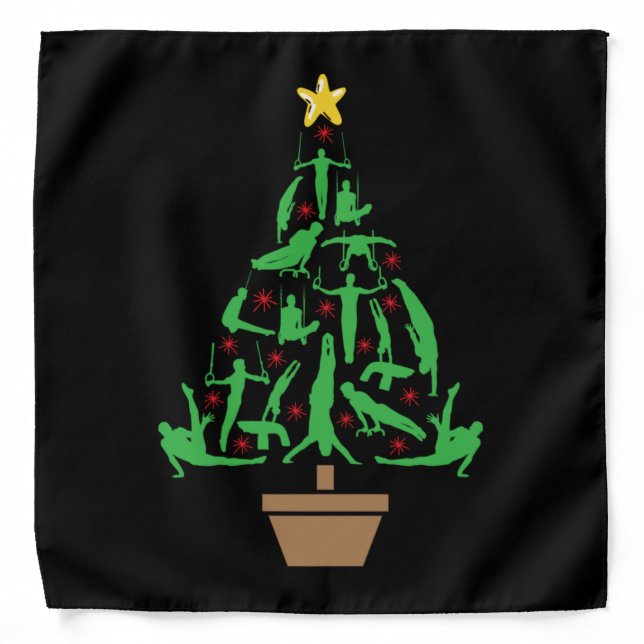 Men's Gymnastics Christmas Tree Bandana (Front)