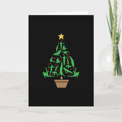 Mens Gymnastics Christmas Tree Card