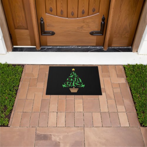 Mens Gymnastics Christmas Tree Doormat