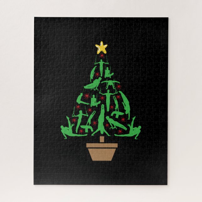 Men's Gymnastics Christmas Tree Jigsaw Puzzle (Vertical)