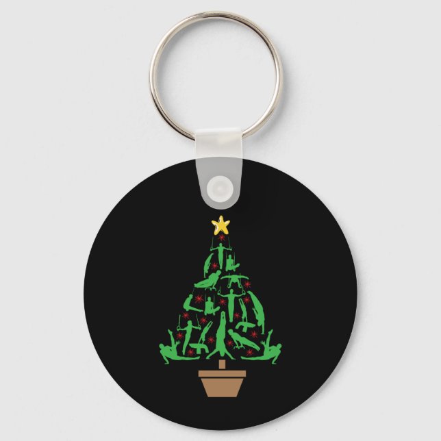 Men's Gymnastics Christmas Tree Keychain (Front)