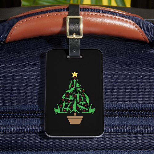 Mens Gymnastics Christmas Tree Luggage Tag