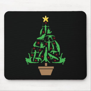 Men's Gymnastics Christmas Tree Mouse Pad