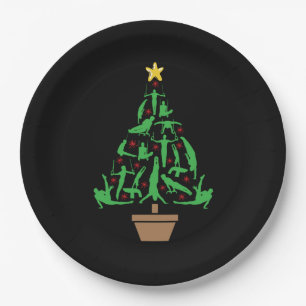 Men's Gymnastics Christmas Tree Paper Plates