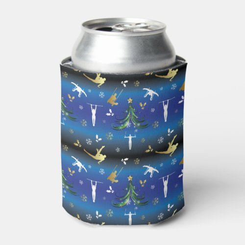 Mens Gymnastics Christmas Tree Snowflake Can Cooler