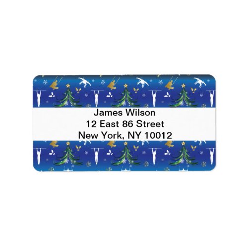 Mens Gymnastics Christmas Tree Snowflake Label