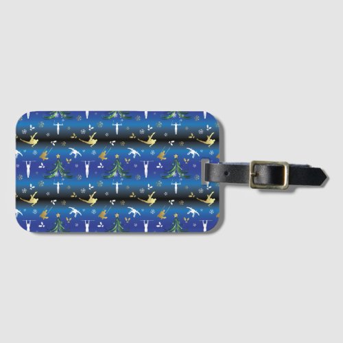 Mens Gymnastics Christmas Tree Snowflake Luggage Tag