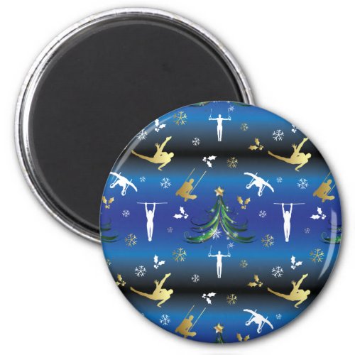 Mens Gymnastics Christmas Tree Snowflake Magnet