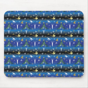 Men's Gymnastics Christmas Tree Snowflake Mouse Pad