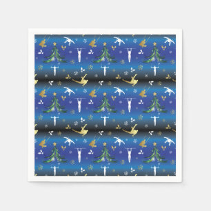 Men's Gymnastics Christmas Tree Snowflake Napkins