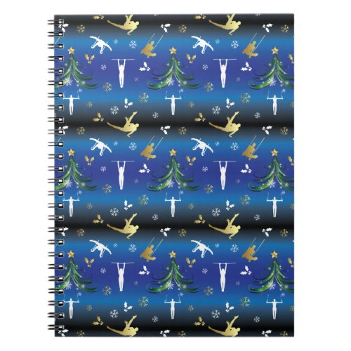 Mens Gymnastics Christmas Tree Snowflake Notebook