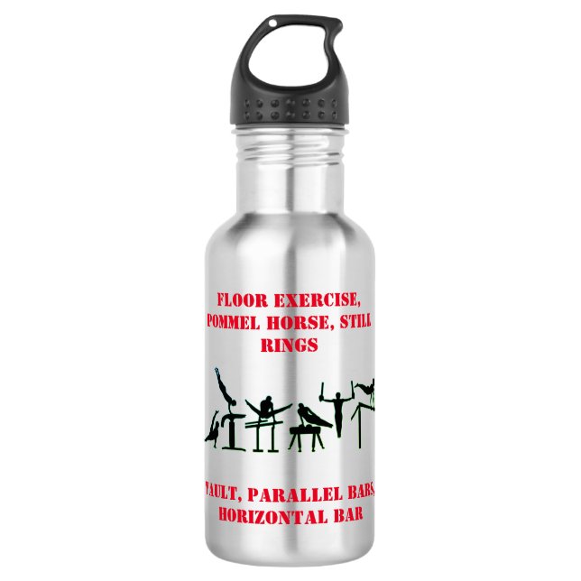 Men's Gymnastics Coach Water Bottle (Front)