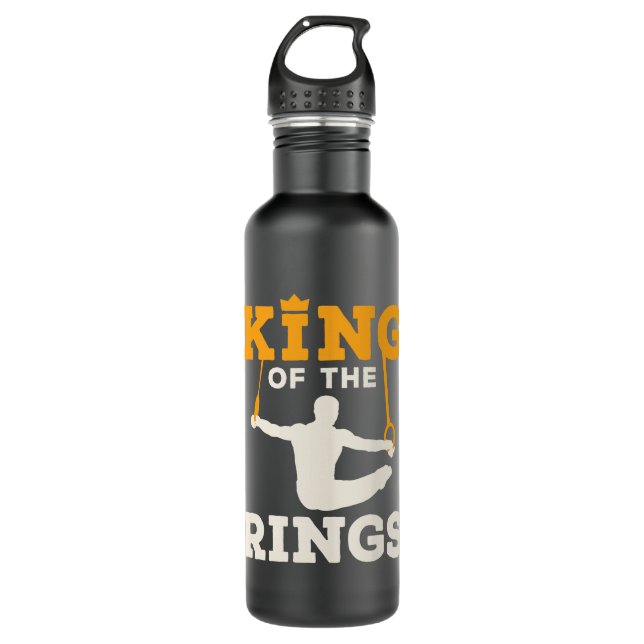 Mens Gymnastics King of the Rings Stainless Steel Water Bottle (Front)