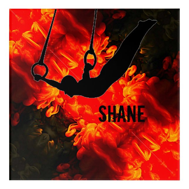 Men's Gymnastics - Lava Destructive Boys Custom Acrylic Print (Front)