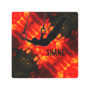 Men's Gymnastics - Lava Destructive Boys Custom Metal Print