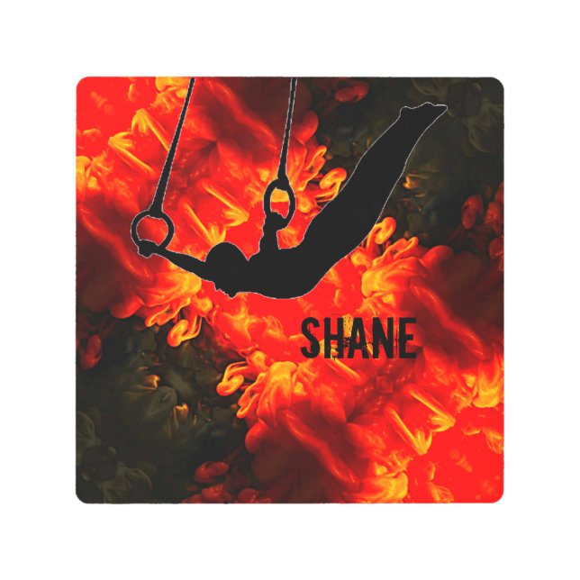 Men's Gymnastics - Lava Destructive Boys Custom Metal Print (Front)