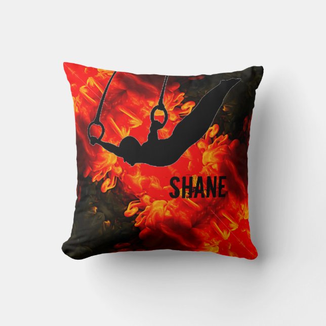 Men's Gymnastics - Lava Destructive Boys Custom Throw Pillow (Front)