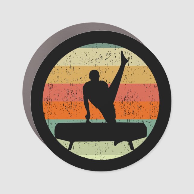 Mens Gymnastics Male Gymnast at Sunset Car Magnet (Front)
