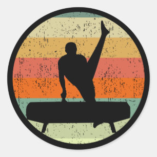 Mens Gymnastics Male Gymnast at Sunset Classic Round Sticker