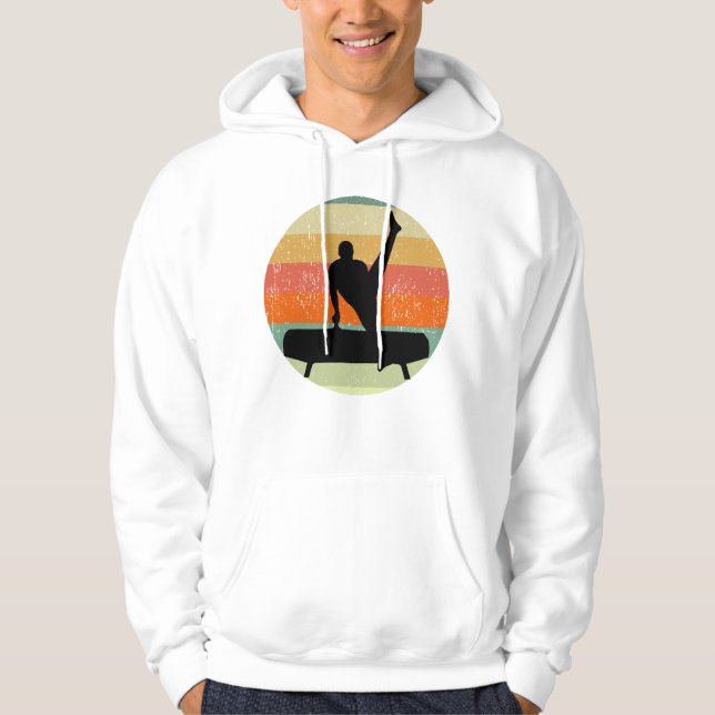 Mens Gymnastics Male Gymnast at Sunset Hoodie (Front)