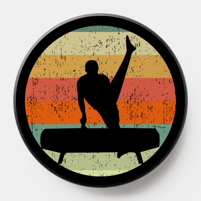 Mens Gymnastics Male Gymnast at Sunset PopSocket (Popsocket)