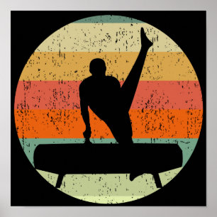 Mens Gymnastics Male Gymnast at Sunset Poster