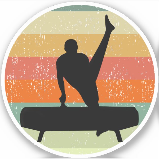 Mens Gymnastics Male Gymnast at Sunset Sticker (Front)