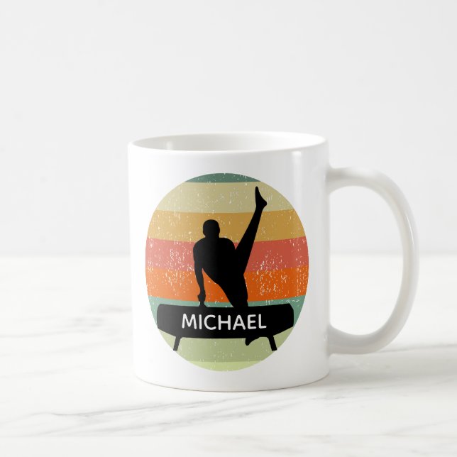 Mens Gymnastics Male Gymnast Sunset Custom Coffee Mug (Right)