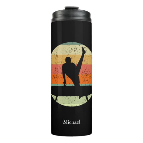 Mens Gymnastics Male Gymnast Sunset Personalized Thermal Tumbler