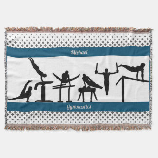 Men's Gymnastics Throw Blanket w/ His Name