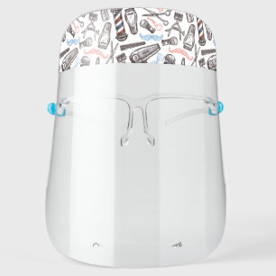 Men's Hair Salon Barbershop Barber Tools Pattern Face Shield